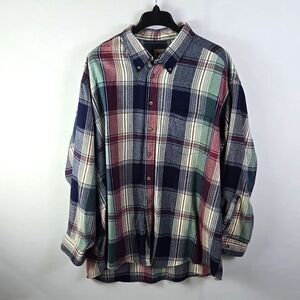 Vintage Himalaya Outfitters Men's Multicolor Plaid Flannel Long Sleeve Shirt 2X